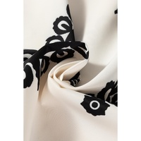 Black Geometric Print Short Sleeve V Neck Blouse - M thumbnail