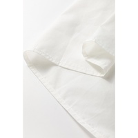 White Half Button Lace Patchwork Flutter Sleeve Blouse - M thumbnail