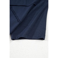 Dirty blue Solid Color Toothpick Stripe Round Neck T Shirt - 2XL thumbnail