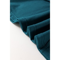 Blue Sapphire Solid Color Toothpick Stripe Round Neck T Shirt - L thumbnail