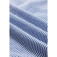Sky Blue Stripe Lace Patchwork Crew Neck Tank Top - M thumbnail