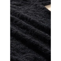 Black Flower Lace See Through Mock Neck Long Sleeve Top - XL thumbnail