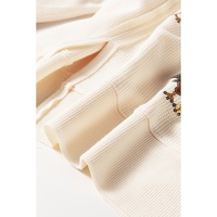White Thanksgiving Turkey Waffle Oversized Knit Top - XL thumbnail