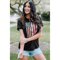 Azura Exchange American Flag Print Short Sleeve Graphic Tee - M thumbnail