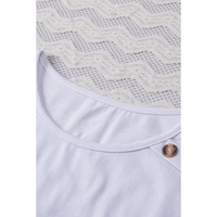 Azura Exchange Striped Buttoned Short Sleeve Top - L thumbnail