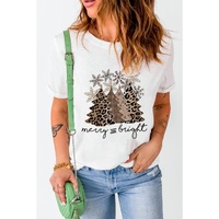 Azura Exchange Leopard Christmas Tree Graphic Print T-Shirt - S thumbnail