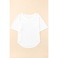 Azura Exchange Drop Shoulder Waffle Knit Top - S thumbnail