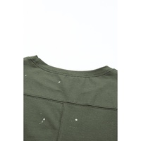 Azura Exchange Bleached Distressed Asymmetric Hem Top - M thumbnail