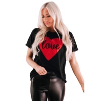 Azura Exchange Heart Shaped Glitter Print T-Shirt - M thumbnail