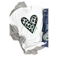 Azura Exchange Leopard Heart Print St Patricks Day T Shirt - XL thumbnail