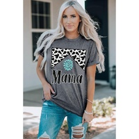 Azura Exchange Leopard Turquoise Bead Mama Graphic T-shirt - 2XL thumbnail