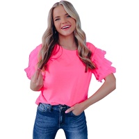 Azura Exchange Ruffled Tulle Sleeve Top - M thumbnail
