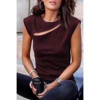 Azura Exchange Cutout Cap Sleeve T Shirt - L thumbnail
