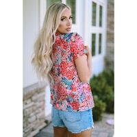 Azura Exchange Floral Print Slim Fit T-Shirt - M thumbnail