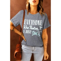 Gray EVERYONE Was Thinking It Graphic Tee - L thumbnail
