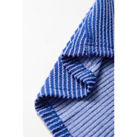 Dark Blue Textured Knit Exposed Stitching T-shirt - M thumbnail