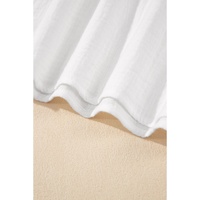 White Lace Crochet Textured Button Back V Neck T Shirt - XL thumbnail