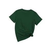 Green Casual Plain Crew Neck Tee - S thumbnail