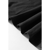 Black Solid Color Round Neck Basic Tunic T Shirt - L thumbnail