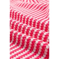 Rose Stripe Round Neck Drop Shoulder Long Sleeve Top - S thumbnail