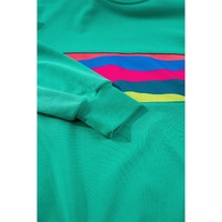 Green Colorful Striped Accent Long Sleeve T Shirt - 2XL thumbnail