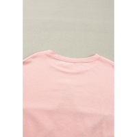 Gossamer Pink Studded Star Graphic Oversized Long Sleeve Top - L thumbnail