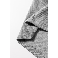 High Waffle Knit Colorblock Star Patch Graphic Raglan Top - L thumbnail