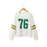 White Number 76 Printed Retro Sporty Long Sleeve Top - S thumbnail