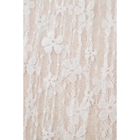 White Sheer Floral Lace Long Sleeve Slim Fit Top - L thumbnail