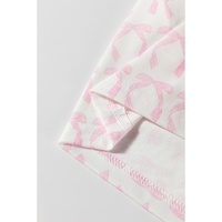 Pink Striped 3/4 Sleeve Drop Shoulder Top - XL thumbnail