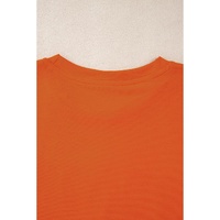 Orange SPOOKY Vibe Ghost Print Crewneck Halloween T Shirt - S thumbnail