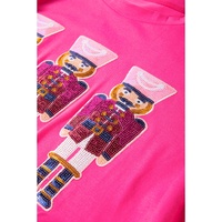 Rose Red Nutcracker Graphic Christmas Holiday T Shirt - S thumbnail