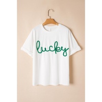 White Lucky Tinsel Graphic St Patrick Fashion Tee - XL thumbnail
