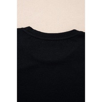 Black Heat Transfer Printing Christmas Tree Bowknot T-Shirt - M thumbnail