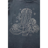 High-Rise Western Cowboy Boots Graphic Tee - L thumbnail