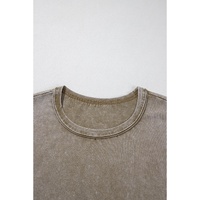 Sage Green Vintage Washed Short Dolman Sleeve Oversized T Shirt - L thumbnail