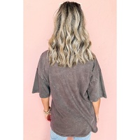 Medium Grey Vintage Cheetah Printed Mineral Wash Graphic Tee - L thumbnail