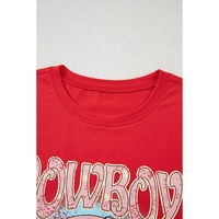 Tomato Red COWBOY Take Me Away Graphic Western Loose Tee - L thumbnail