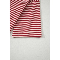 Red Stripe Bowknot Cutout Back Drop Shoulder Wide Bracelet Sleeve Loose Tee - XL thumbnail