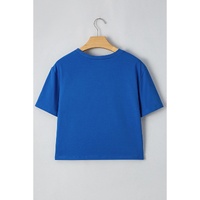 Real Teal American Flag Pattern Crewneck Tee - L thumbnail