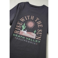 Dark Grey RISE WITH THE SUN Western Fashion Graphic Tee - L thumbnail