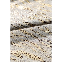Gray Leopard Print Half Sleeve V Neck Loose Fit T Shirt - L thumbnail