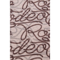 Brown Rodeo Print Round Neck Slim Fit Mesh T Shirt - L thumbnail