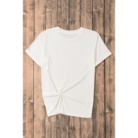 White Sequin Strawberry Patched Crew Neck T Shirt - 3XL thumbnail