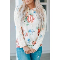 Azura Exchange Lace Contrast Long Sleeve Hoodie - L thumbnail