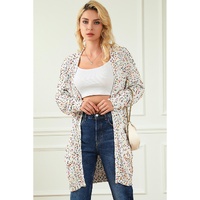 White Rainbow Popcorn Speckles Open Front Cardigan - S thumbnail