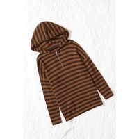 Azura Exchange Striped Knit Quarter Zip Hoodie - L thumbnail