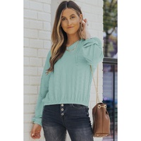 Azura Exchange Loose Fit Ribbed V Neck Hoodie - L thumbnail