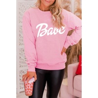 Azura Exchange Letters Print Sweatshirt with Ribbed Knit Trim - M thumbnail