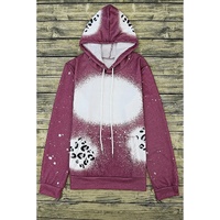 Leopard Tie Dye Print Kangaroo Pocket Pullover Hoodie - L thumbnail